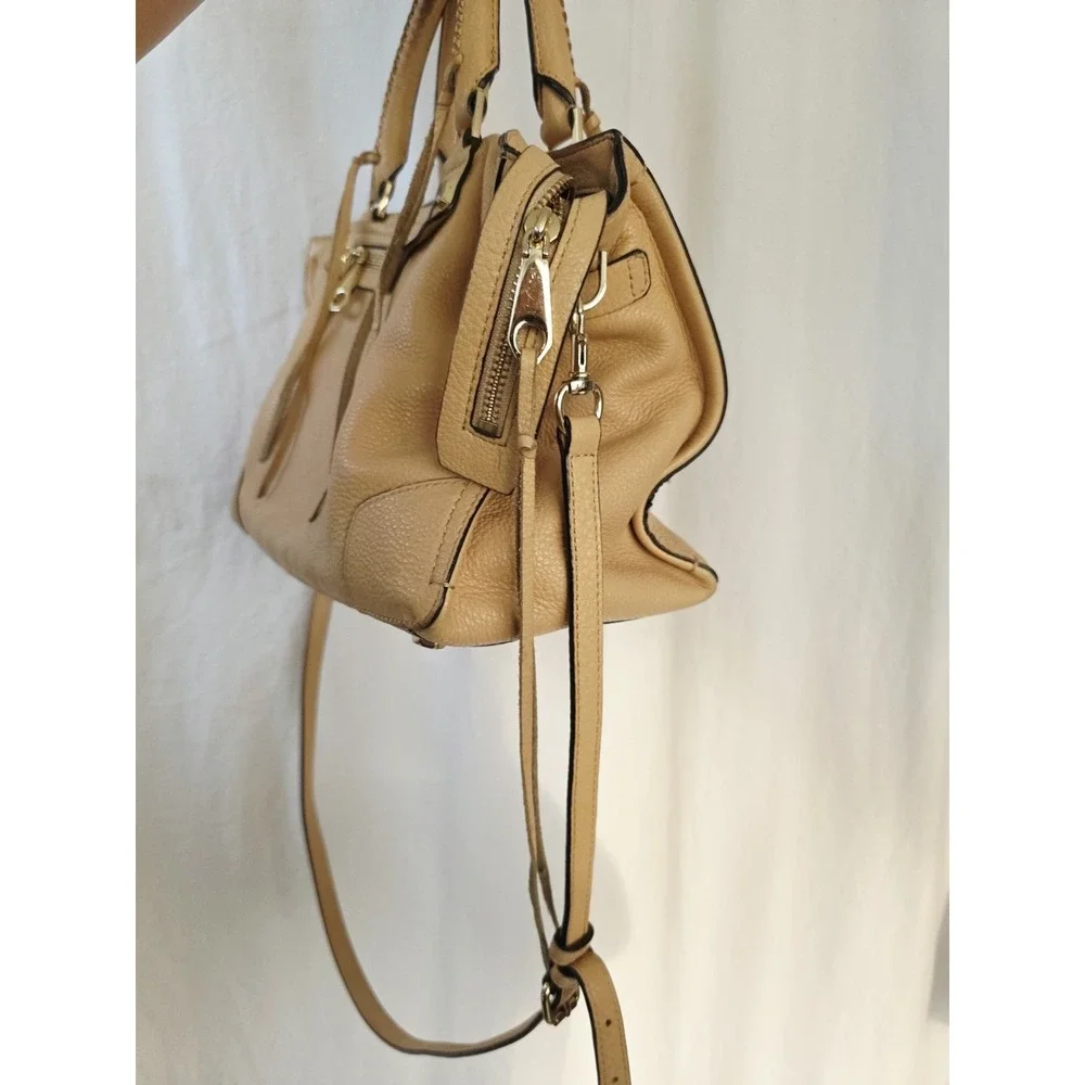 Rebecca Minkoff Regan Learher Shoulder Bag Crossbody Almond Brown Tan Minimalist